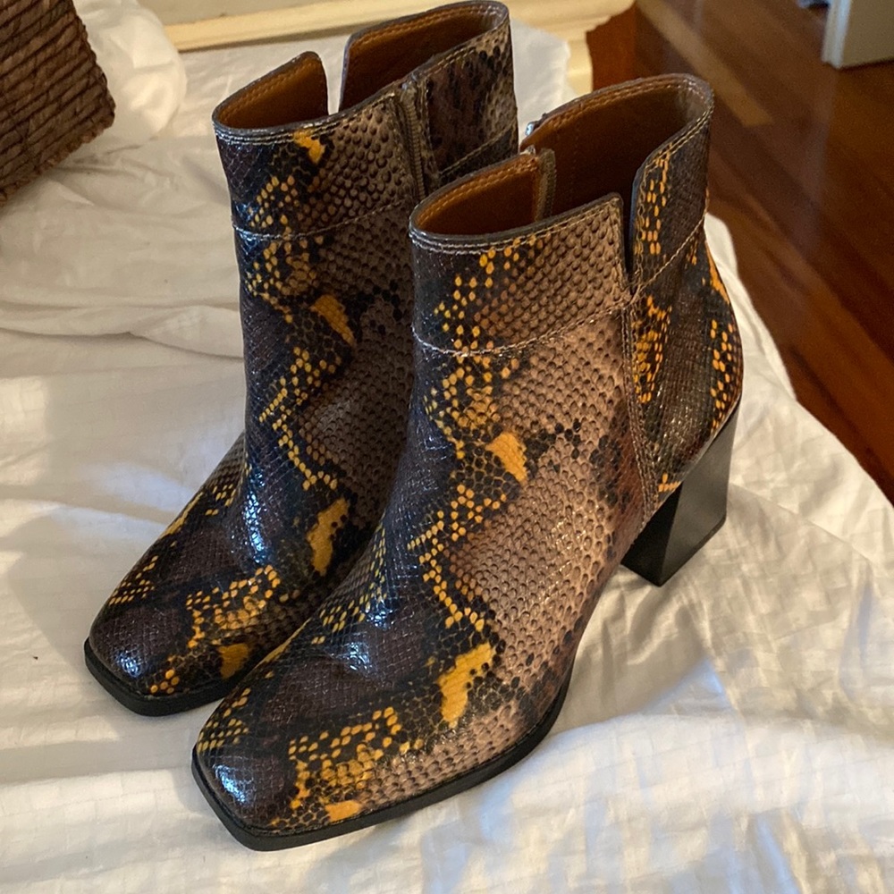 FrancoSarto snakeskin booties